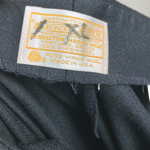 VTG Pendleton Women's 14 100% Virgin Wool Black Midi Skirt High Rise Gothic Knit - Picture 14 of 15